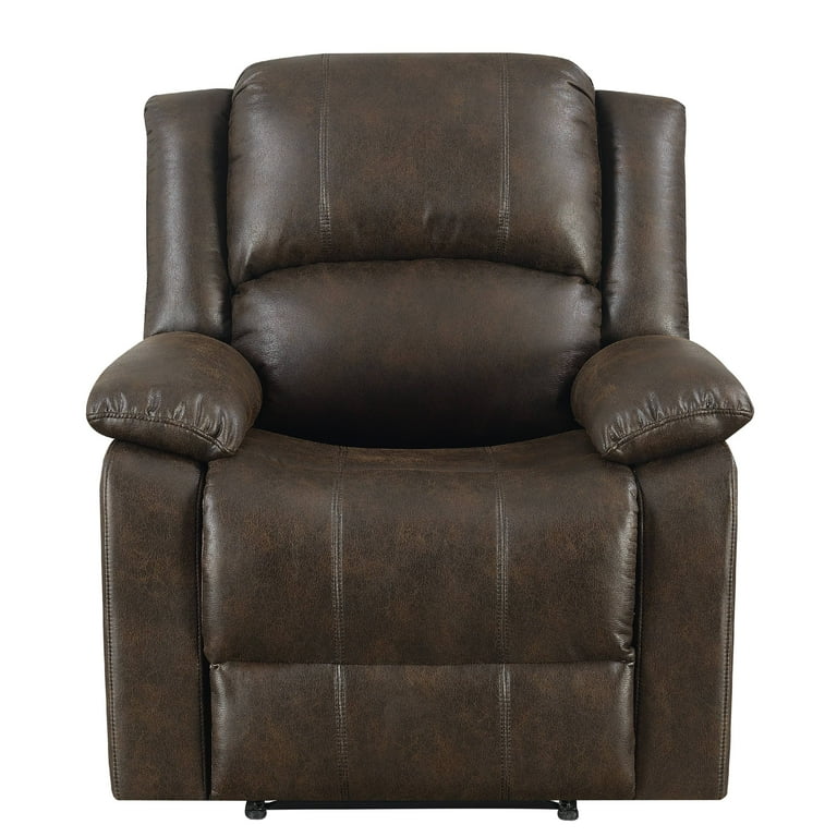 Upholstered Wall Hugger Manual Recliner in Walnut Brown