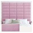 Upholstered Wall Mounted Headboard, 3D Soundproof Wall Panels Peel and