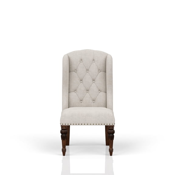 Upholstered Wing Host Chair, Gray, For Stable Dining Experience Chair In With Robust And Feature