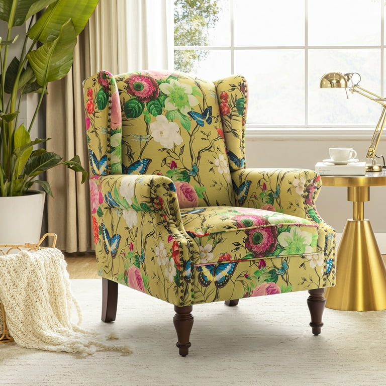 Transitional wingback chair discount