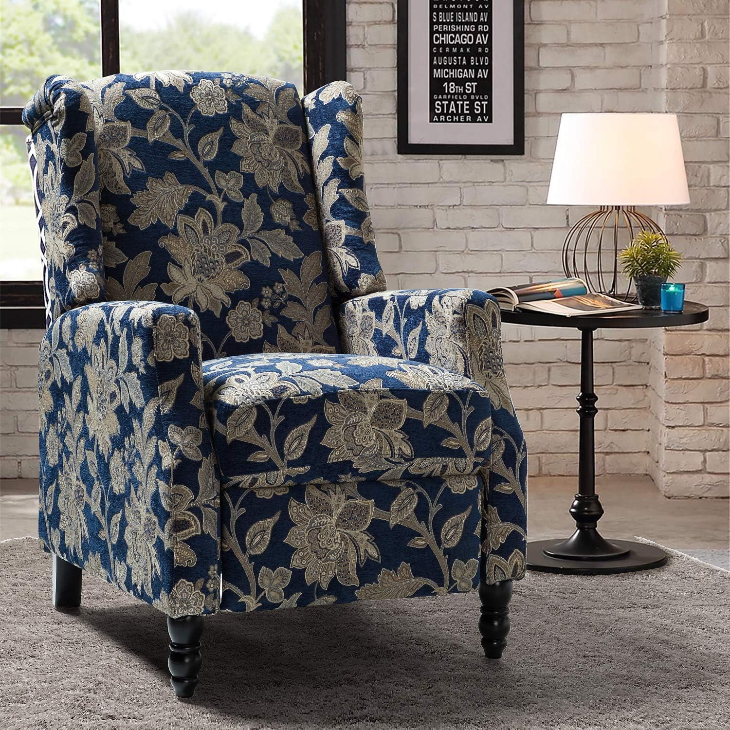 Upholstered Wingback Recliner Chair Traditional Push Back Recliner Sofa