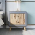 thumbnail image 1 of Upholstered Wooden Nightstand with 2 Drawers, Bedside Table Storage Cabinet with Handles and Rubber Wood Legs, 1 of 8