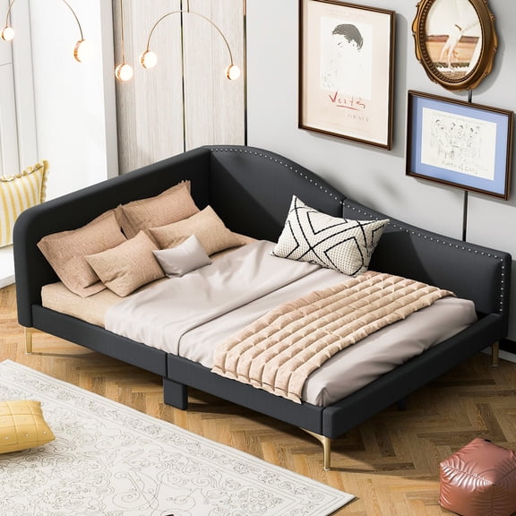 Upholstered daybed with sturdy wood construction / Ideal for multi - purpose use in small spaces