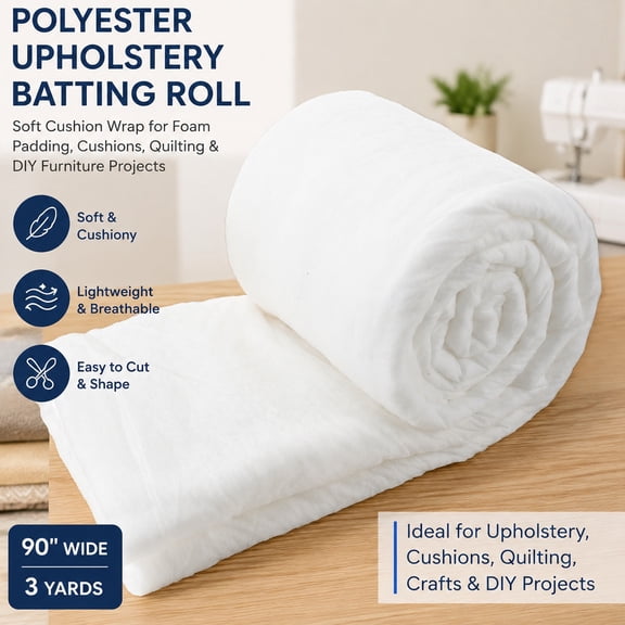 Upholstery Batting Dacron Polyester Cushion Wrap Foam Padding for Cushions DIY Upholstery Projects Soft Durable Material