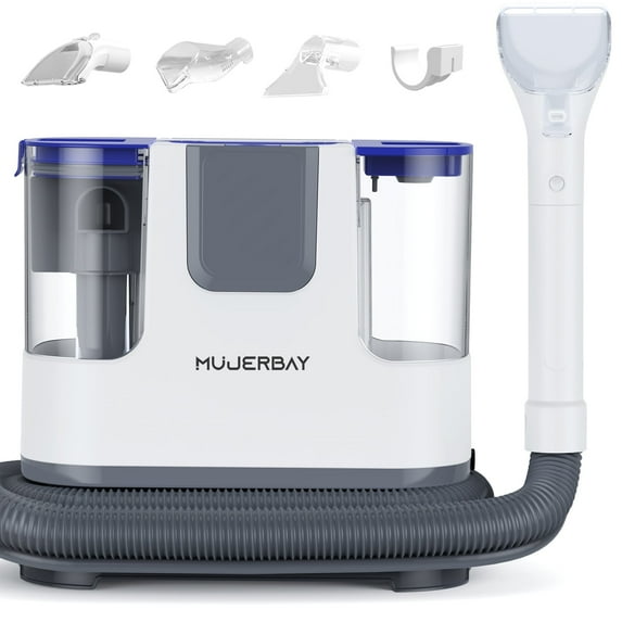 Upholstery Carpet Cleaner, Aeitto® 12Kpa Portable Spot and Stain Cleaner, Easy Move with Universal Wheels & Handle, 1.18-inch Deep Cleaning Machine for Couch, Stairs, Car and Pet Messes, Blue