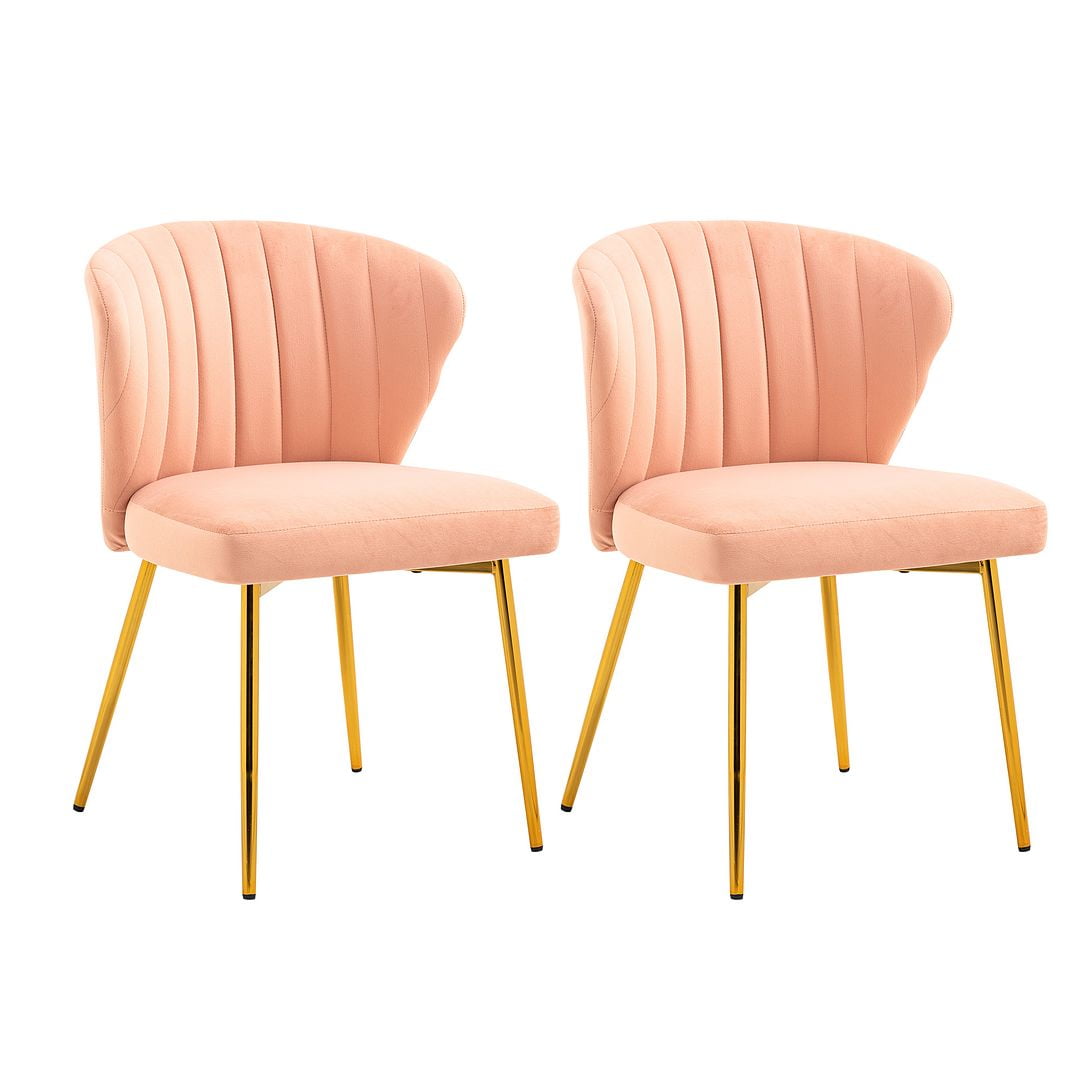 Upholstery Dining Chair Tufted Side Chair Metal Legs Bedroom Living