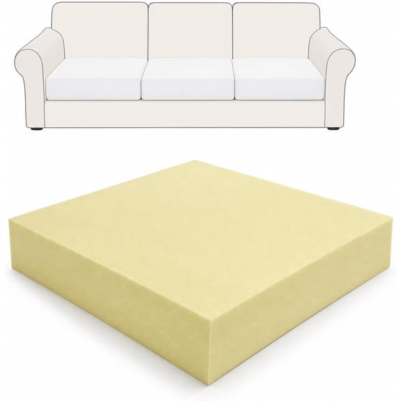 5"X 24"X 24" Upholstery Cushion Square Foam Replacement for Couch Chair Seat Padding, High Density Thick-Custom Pillow and Craft Foam Upholstery Supplies, 5 Inch Thick