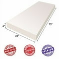 thumbnail image 1 of Upholstery Foam Cushion Sheet- 4"x24"x75"-High Density Support-Premium Luxury Quality- Good for Sofa Cushion, Mattresses, Wheelchair, Poker Table, and Much More- by Dream Solutions USA, 1 of 2