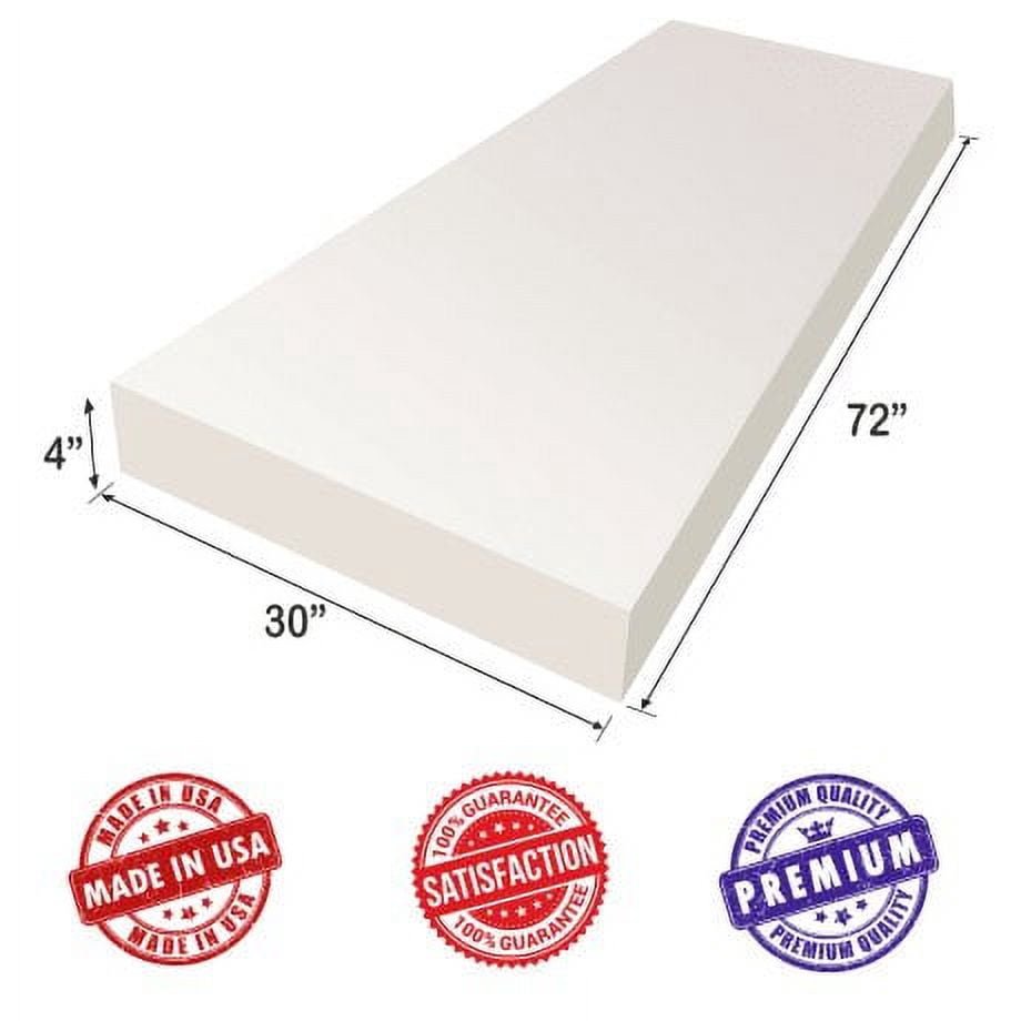 Upholstery Foam Cushion Sheet-4"x30"x72"-Regular Density Support-Premium Luxury Quality- Good for Sofa Cushion, Mattresses, Wheelchair, Poker Table, and Much More- by Dream Solutions USA