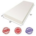 thumbnail image 1 of Upholstery Foam Cushion Sheet (6"x30"x72") - Regular Density Support-Premium Luxury Quality- Good for Sofa Cushion, Mattresses, Wheelchair, Poker Table, and Much More- by Dream Solutions USA, 1 of 4