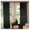 thumbnail image 1 of Upholstery Grade Velvet Embossed Damask Curtains Window Treatment/Decor 54" Wide Panel Victorian Gothic - Black (1, 96" Tall), 1 of 2