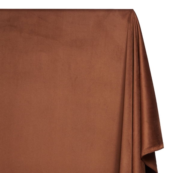 Upholstery Velvet Fabric Plush Textured 60 Inch Heavyweight Polyester Microfiber By The Yard - Brown (1 Yard)