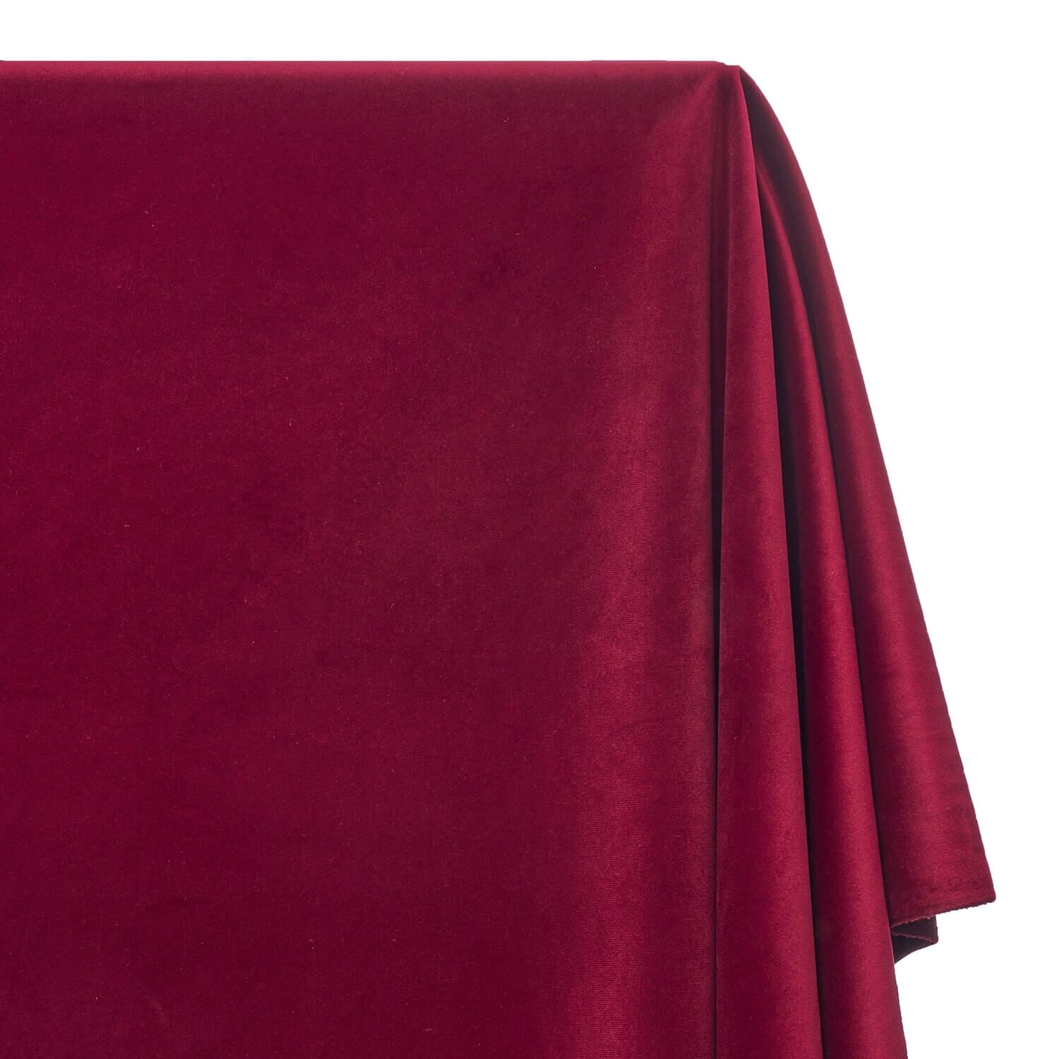 Upholstery Velvet Fabric Plush Textured 60 Inch Heavyweight Polyester Microfiber By The Yard - Burgundy (5 Yards)