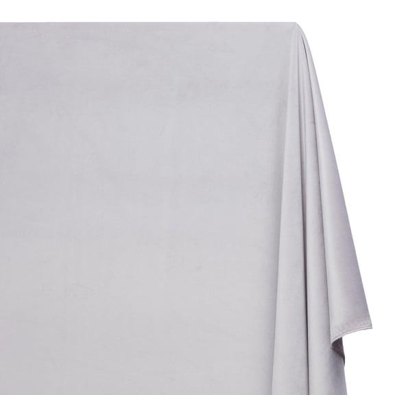 Upholstery Velvet Fabric Plush Textured 60 Inch Heavyweight Polyester Microfiber By The Yard - Silver (5 Yards)