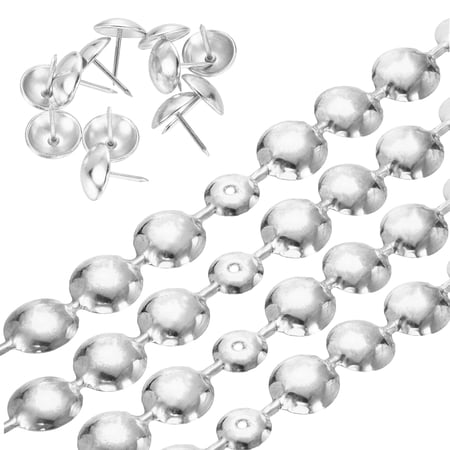Upholstery Nailhead Trim, 5 Meters Glossy Upholstery Tacks Strips, Decorative Nail Trims with Nails for Sofa Headboard, Chair DIY Furniture Accessory (20mm Silver)