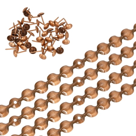 Upholstery Nailhead Trim, 6 Meters Glossy Upholstery Tacks Strips, Decorative Nail Trims with Nails for Sofa Headboard, Chair DIY Furniture Accessory (9.5mm Brown)