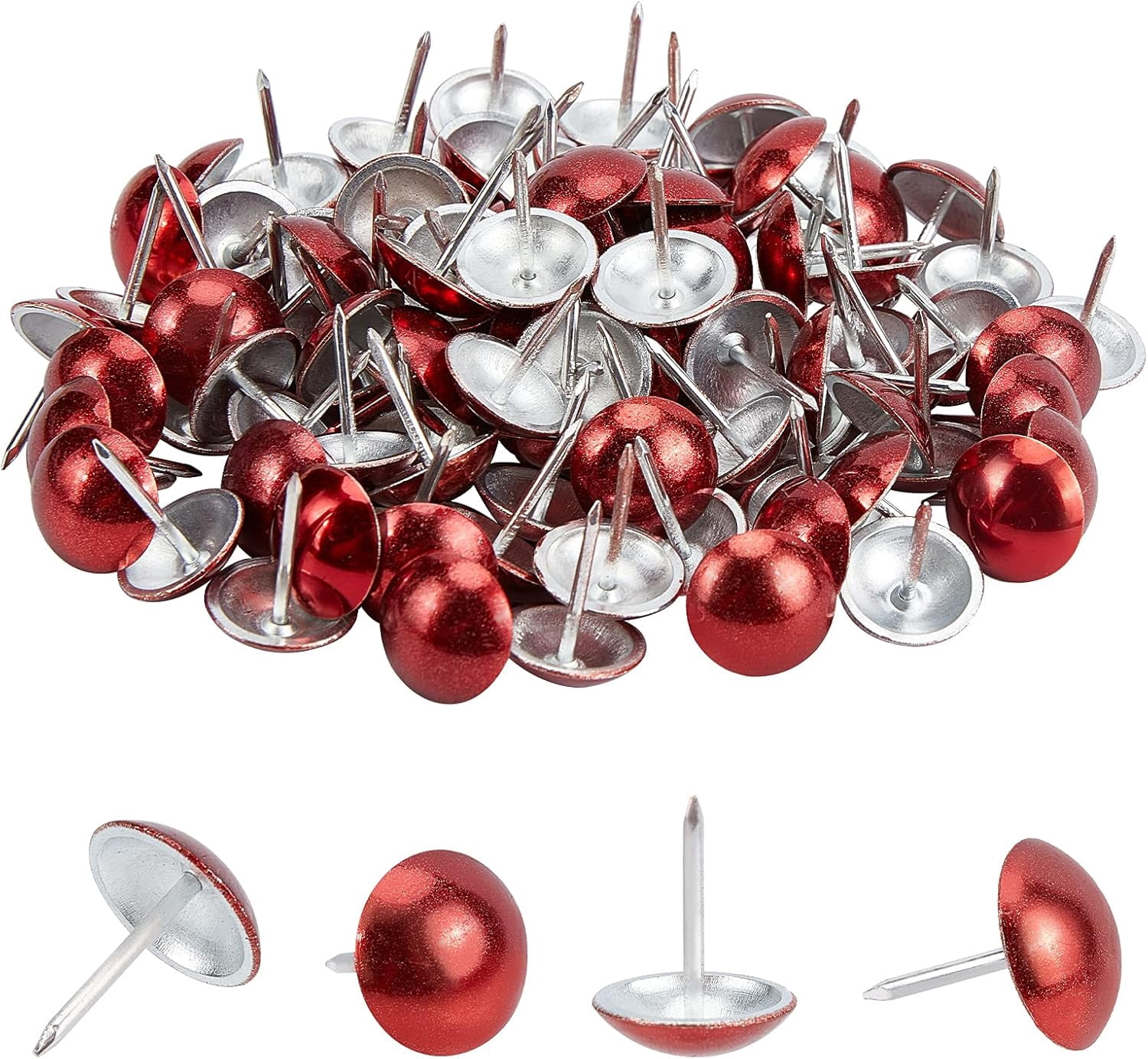 Upholstery Nails 100 Pcs Round Head Furniture Nails Thumb Push Pins ...