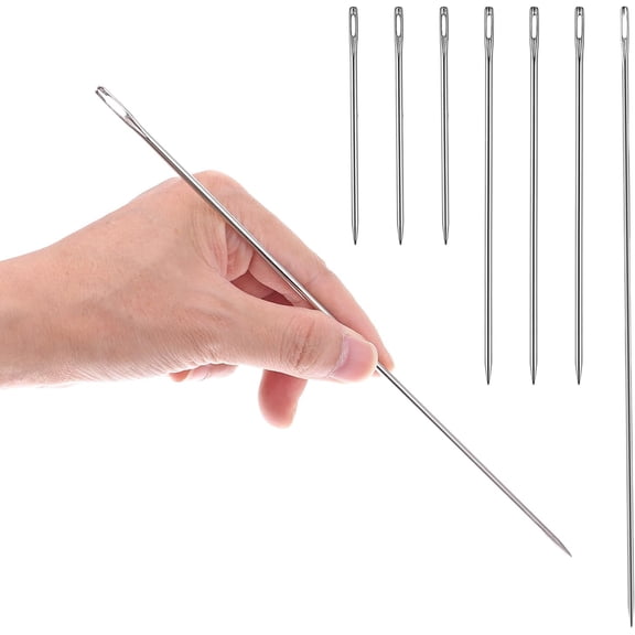 Upholstery Needles, 7Pcs Extra Long Large Sewing Needle, Large Eye Needles For Leather Canvas Repair Stitching, Professional Hand Sewing Needle Upholstery And Crafting Project 3"/5"/10"