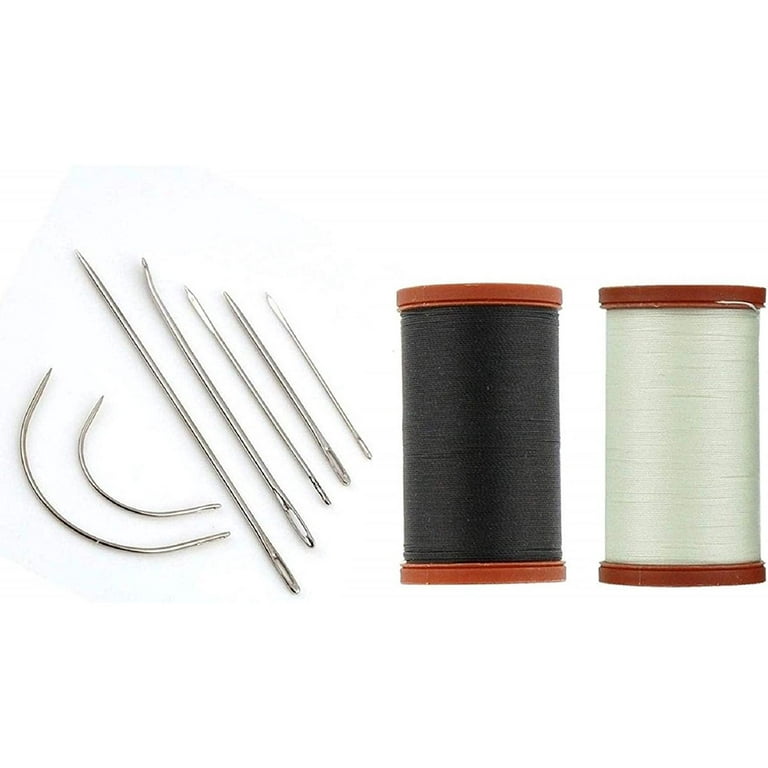 Upholstery Repair Kit Coats Extra Strong Upholstery Thread Plus Heavy Duty  Assorted Hand Needles: 7 Needles and 2 spools 150 Yards Each (Black &  Natural) 