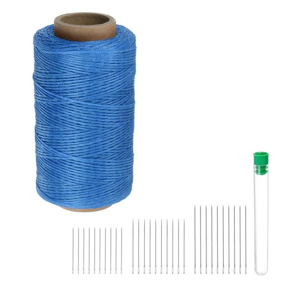 Uxcell Upholstery Sewing Thread 260m Polyester with 30Pcs Needles, Blue