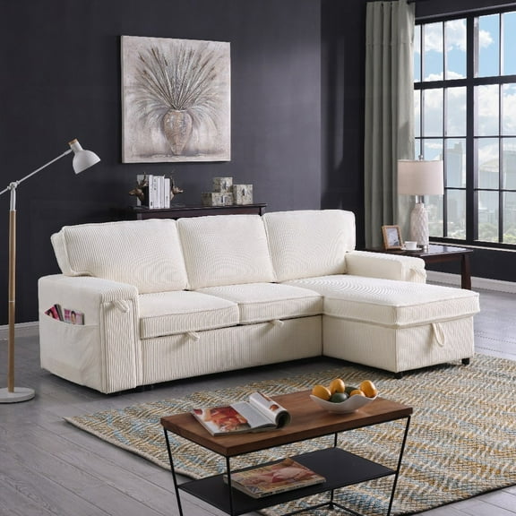 Upholstery Sleeper Sectional Sofa: Contemporary L-Shaped Design