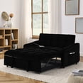 thumbnail image 1 of Loveseat Sofa Bed with Pull Out Bed,Sleeper Sofa with Pockets and USB,Modern 2 Seater Convertible Small Couch for Living Room Bedroom Apartment, Black, 1 of 9