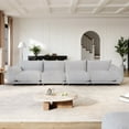 thumbnail image 1 of Indecor Home 125.8" Modular Couches and Sofas 4 Seater Sectional Sofa Couche for Living Room Bedroom, Apartment, Office, Gray, 1 of 10