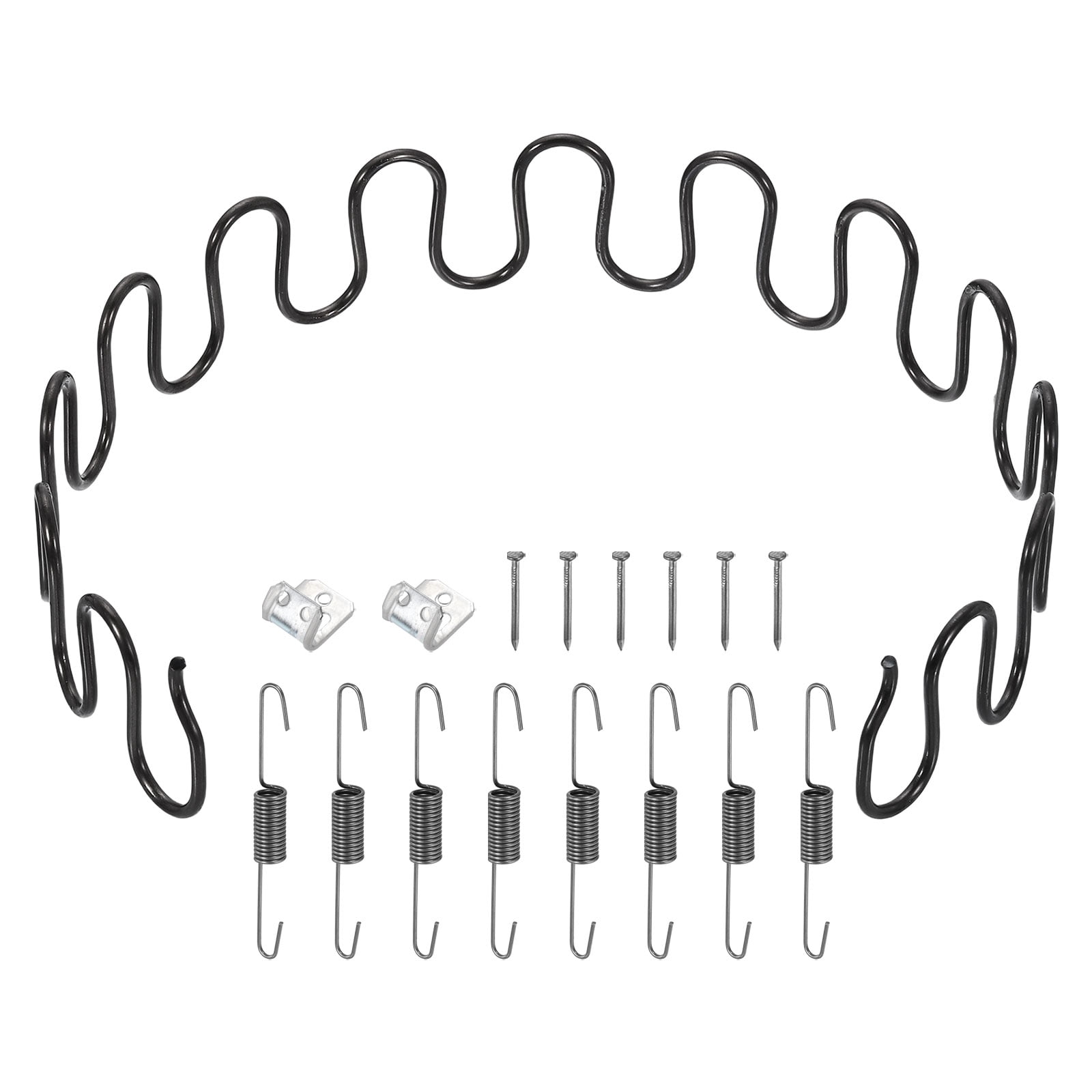 Uxcell 3-Set Upholstery Spring Replacement Kit – 17.72 Inch Sagging Cushion Repair With Clips & Nails For Sofa, Recliner, Chair