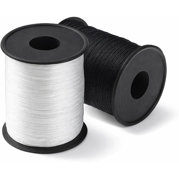 Upholstery Thread Heavy Duty, 330 Yards 2 Spools Bonded Nylon Thread, High-Strength Fade-Resistant Bonded Nylon Threads for Denim Leather Craft Machine DIY and , Black White