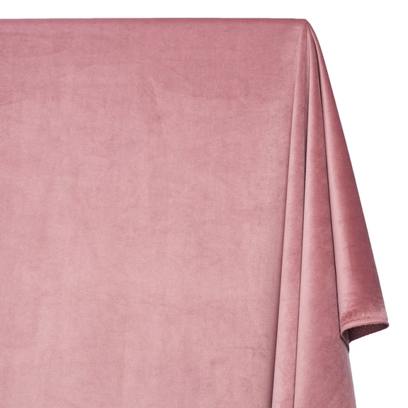 Upholstery Velvet Fabric Plush Textured 60 Inch Heavyweight Polyester Microfiber By The Yard - Mauve (1 Yard)