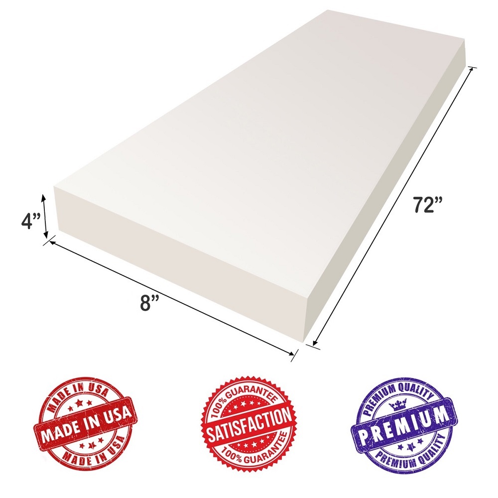 Upholstery Visco Memory Foam Sheet 3.5 lb Density - Mattresses, Good for Sofa Cushion, Wheelchair, Luxury Quality, Doctor Recommended for Backache & Bed Sores by Dream Solutions USA (4"H x 8"W x 72"L)