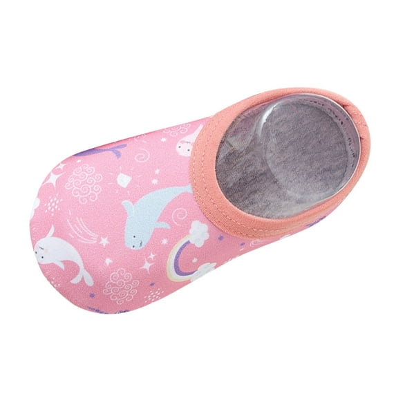 Upioiwer Baby First Walking Shoes, Non-Skid Cartoon Toddler Sock Shoes, Girls Boys On Floor Slippers, Barefoot Sneakers - Toddler Boys Girls Pink