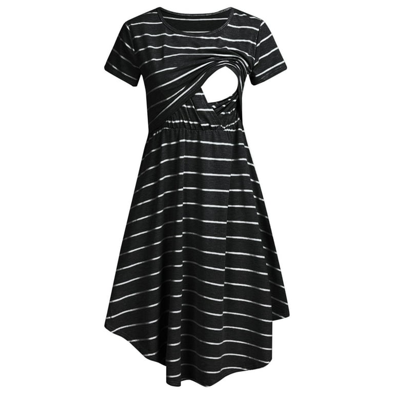Striped Stitching Print Long Sleeve Dress Striped Stitching Print Long Sleeve Dress