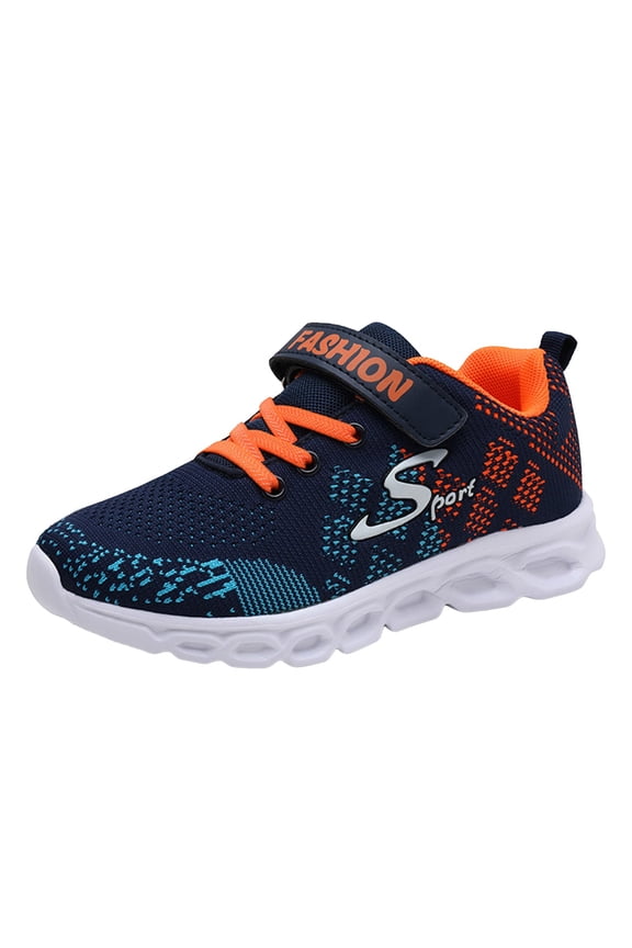 Boys Soccer Cleats for Kids Athletic Turf Shoes for Outdoor Training Walking Sneakers Easy to Wear Kids Soccer Shoes Navy Blue 5