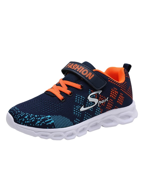 Kids Sneakers Running Shoes 5-15.5 Years - Lightweight Outdoor Sports Athletic Tennis Shoes - Mesh Fitness Shoe Indoor Training Sneaker (Little Boys Girls Kids/Big Kids/) Dark Blue 4