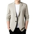 thumbnail image 1 of Upioiwer Spring Summer Men's Lightweight Men's Suits Big and Tall Summer Suit Jacket Casual Front Man Suit Stretch Slim Fit Button Men Suit Jacket Sport Coats Brown Large, 1 of 4