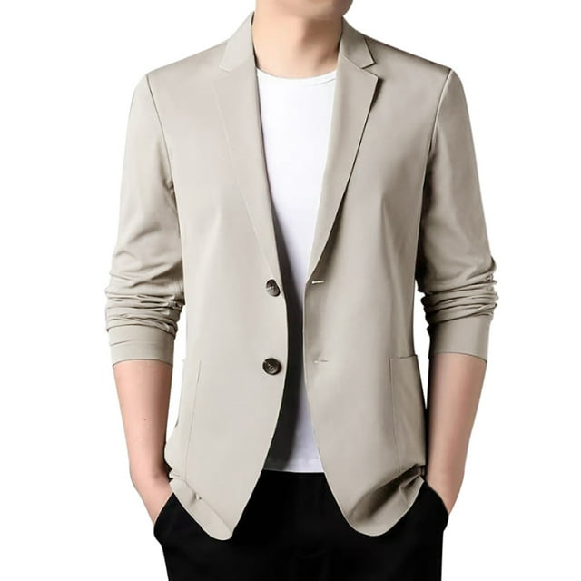 Upioiwer Spring Summer Men's Lightweight Men's Suits Big and Tall Summer Suit Jacket Casual Front Man Suit Stretch Slim Fit Button Men Suit Jacket Sport Coats Brown Large