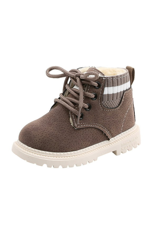 Toddler Girl Boys Boots for 1-6 Years, Casual Sports Warm Short Booties Shoes, Ankle Boots Sneaker, Toddler Baby Boys Girls Grey 8