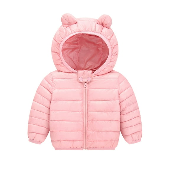 Upioiwer Warm Boys Outdoor Windproof Light Weight Winter Jacket Baby Coat Kids Hooded Boys Jacket 5 Grils Toddler Jacket Thick Linking Children's Padded Coat Boys Coat&Jacket Pink 110
