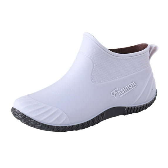Upioiwer Waterproof Garden Shoe for Women â Outdoor -On Ankle Garden Boots, Lightweight Rain and Garden Boots with Comfort Support Insole Grey 7.50