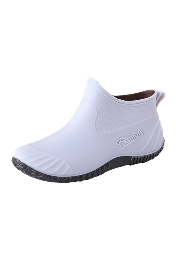 Waterproof Garden Shoe for Women â Outdoor -On Ankle Garden Boots, Lightweight Rain and Garden Boots with Comfort Support Insole Grey 7.50