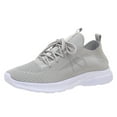 thumbnail image 1 of Upioiwer Women Wide Toe Mesh Sneakers, Lace-up Non Lightweight Breathable Casual Walking Athletic Tennis Shoes, Gym Workout Cross Training Running Sneakers Grey 7.5, 1 of 9
