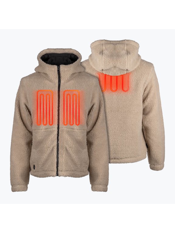 Upland Heated High-Pile Full Zip Hoodie for Women, 3 Heat Zones, YKK Zippered Pockets, Full Hood