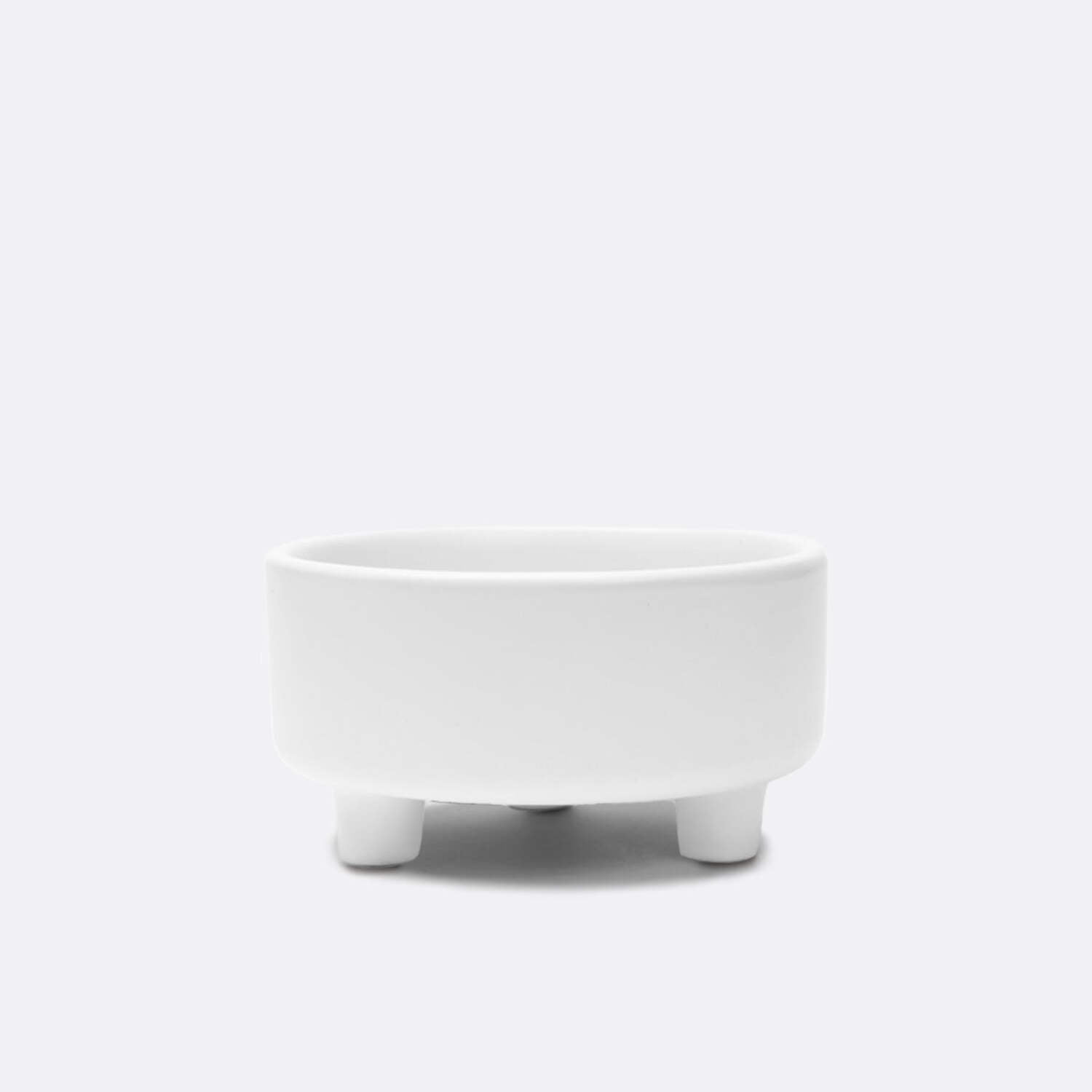 Medium White Ceramic Elevated Dog Bowl