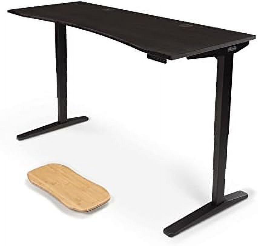 Uplift Desk Black Bamboo Curve (72 X 30 Inch) Standing Desk 2Leg V2