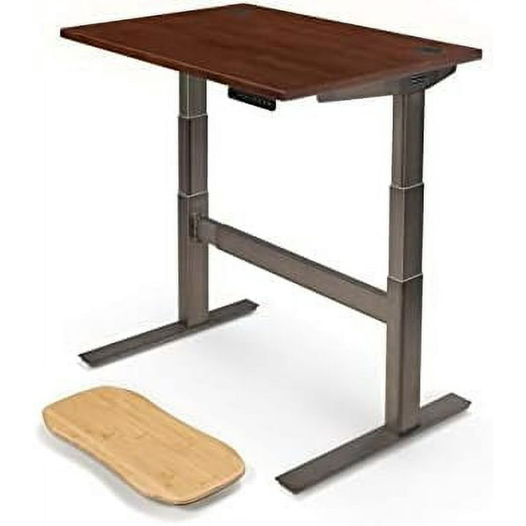 Uplift Desk Dark Rubberwood 42 X 30 Inch Standing Desk 2 Leg V2