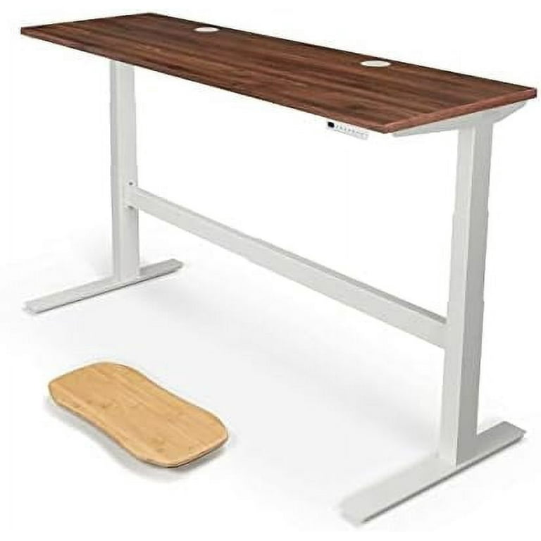 Uplift Desk Walnut Laminate (72 X 24 Inch) Standing Desk 2-Leg  V2-Commercial Adjustable Stand Up C-Frame (White), Advanced Keypad, Wire  Grommets, Wire Tray, Rocker Board 