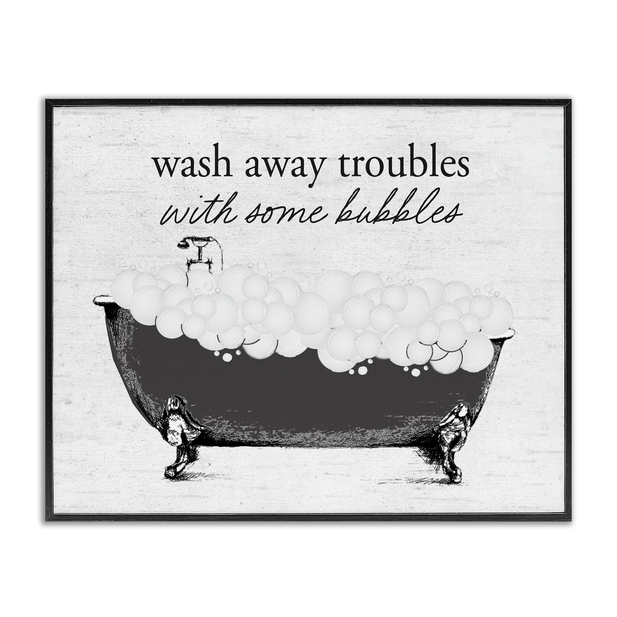 Uplifting Bubble Bath Rhyme Black Framed Giclee Art, design by Lettered and Lined
