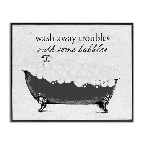 Uplifting Bubble Bath Rhyme Black Framed Giclee Art, design by Lettered and Lined