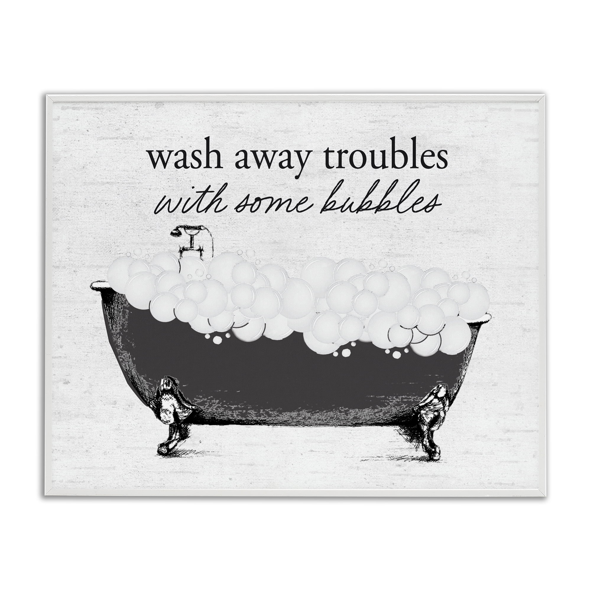 Uplifting Bubble Bath Rhyme White Framed Giclee Art, design by Lettered and Lined